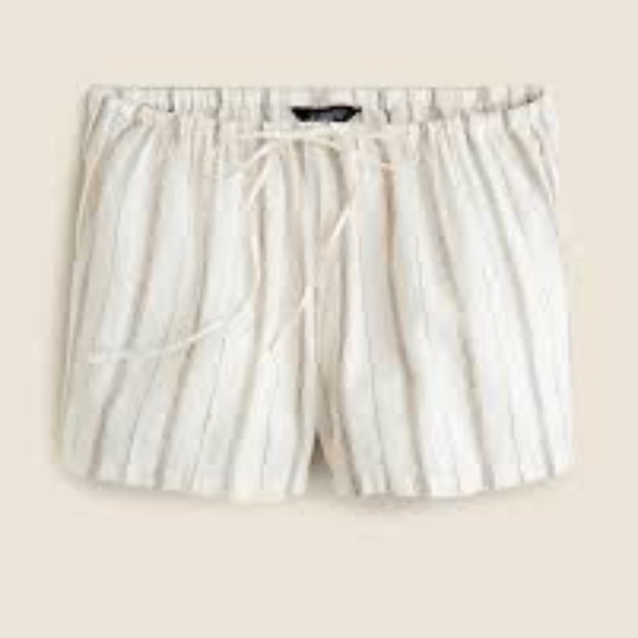J Crew NWT Featherweight linen-blend beach short in stripe SZ L - Picture 1 of 7